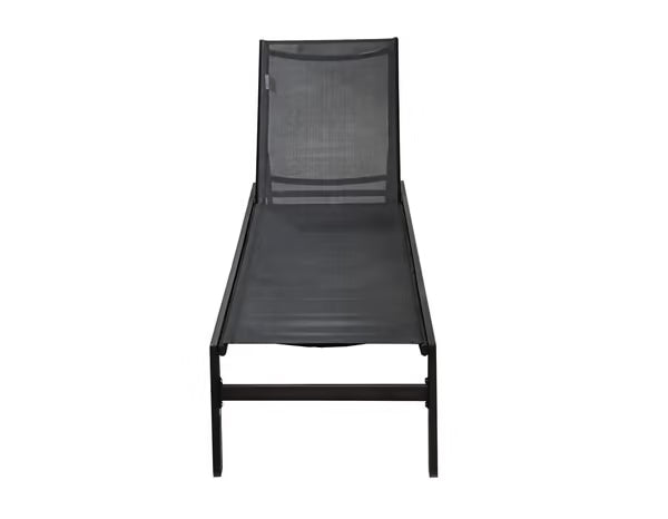 Bain de soleil en acier et polyester noir - L202 x P56 x H33 cm.