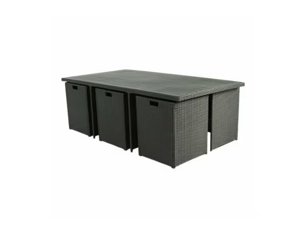 Ensemble de jardin pour repas 6 places anthracite "LAVANA"