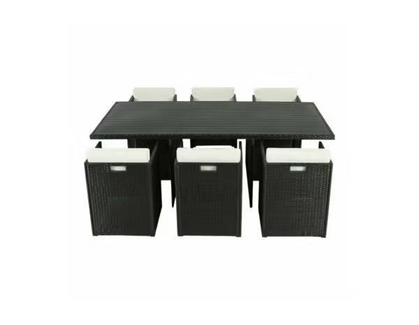 Ensemble de jardin pour repas 6 places anthracite "LAVANA"