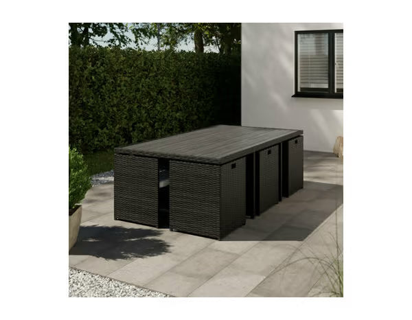 Ensemble de jardin pour repas 6 places anthracite "LAVANA"