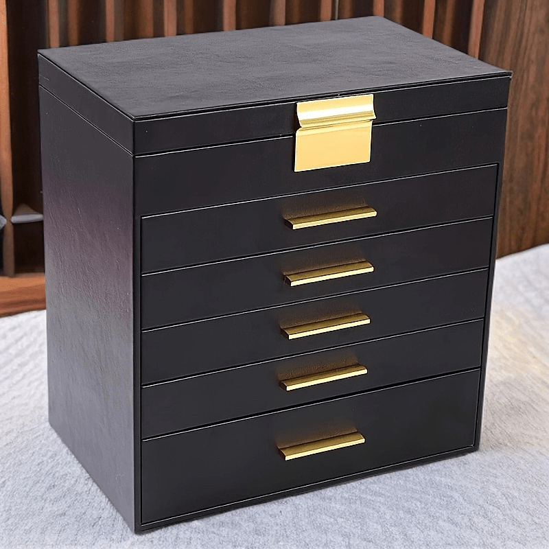 boite a bijoux cuir noir