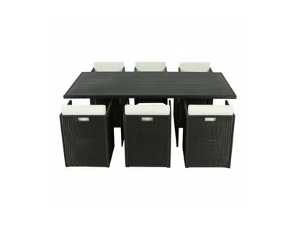 Ensemble de jardin pour repas 6 places anthracite "LAVANA"