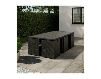 Ensemble de jardin pour repas 6 places anthracite "LAVANA"