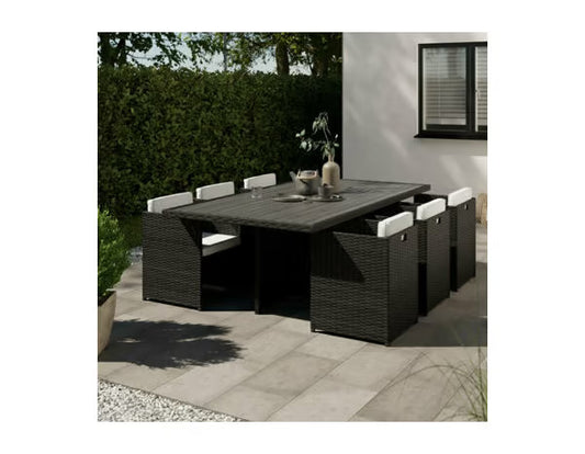 Ensemble de jardin pour repas 6 places anthracite "LAVANA"