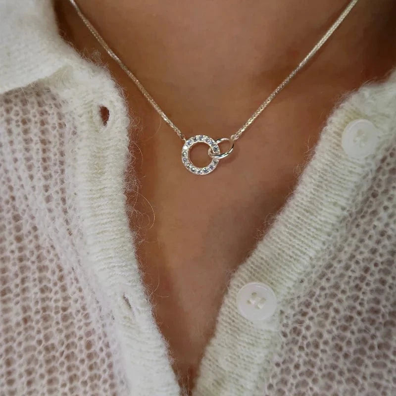 Collier pendentif double cercle